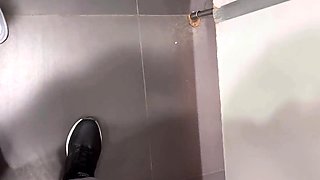 Public Restroom Blowjob with a Mysterious Brunette