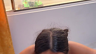 He Loves Jumping on My Cock While Everyone Walks by the Window