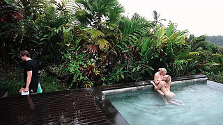 Pool Cleaner Was Lucky to Fuck Blonde Tourists