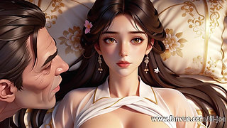 A Chinese Girl in Ancient Costume, Best Blowjob, 3p, and Nipple Stimulation, Leaving You Unable to Oppose. Ai-generated