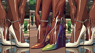 High-Heels get cum from alle sites an will be licked by hot anime girls