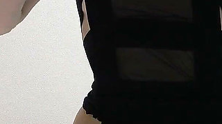 Slender Mini Sexy Dress Girl's Room, Cute Japanese Girl Working Out in No Bra See-through Mini Dress While Thong Panties Wedgie