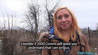 Watch this Innocent Teenager get bent over for cash & get a hot creampie in public