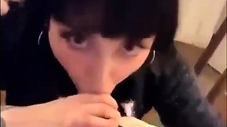 Extreme amateur brunette pov blowjob