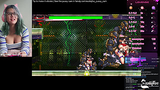 Horny Gamer Girl Plays Hentai Game and Masturbates to Intense Orgasm LIVE