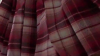 Thong Panties Wedgie Pussy Room Cleaning, Nice Body Girl Wearing No Bra Mini Skirt Student Uniform in Apartment in Japan
