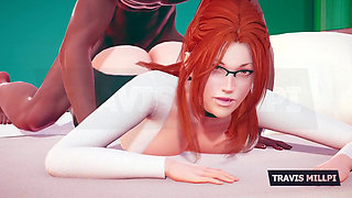 Thicc Redhead Professor Crawls Into Your Office Fantasy Glasses on, Shirt Tight, Attitude Naughty