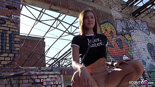 German Scout - Small Tits Gym Fitness Model Mina K Medina Lures Casting Fuck to Remote Lost Place