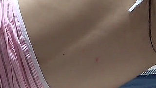 Nipples in See-through Dress, Micro Thong Panties Wedgie Into Camel Toe, Skinny Cute Japanese Girl Tease Workout in Apartment