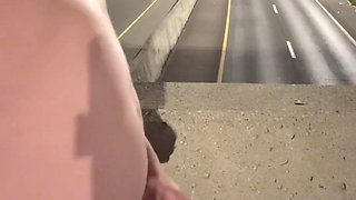 Asian Muscle Hunk Strips Naked on the Bridge - Ripped Flexing & Massive Cumshot