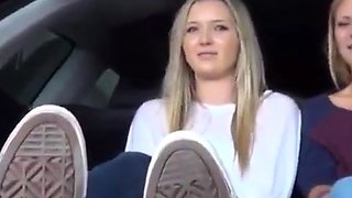 Foot Fetish Fun in the Car with My Amateur Slave