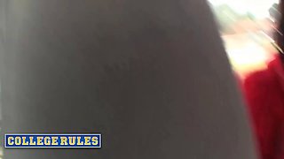 College rules - insane coeds submit a video with public flashing, car fellatios, and steamy wishes