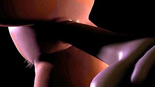Beautiful Plum Girl Riding Dildo in the Dark