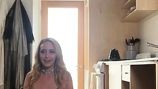 Busty blonde babe fucked hardcore anal