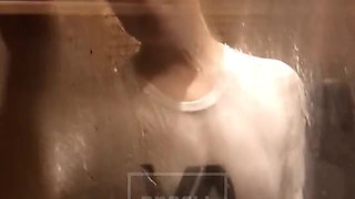 Big Ass Blonde Showing off Under the Shower in My T-shirt
