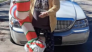 Big Beautiful Woman Nurse Vicki Crushes This Blow up Candy Cane