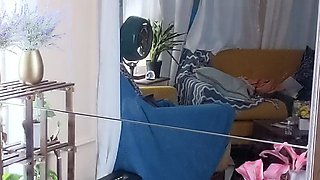 Amateur striptease and Solo masturbation