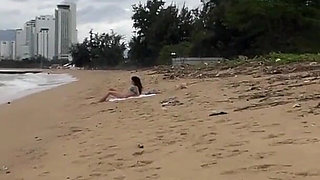 Babe Can I Cum on Your Tits? - Cock Flashing on the Beach