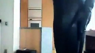 Smoking Hot Brunette Milf in Latex Catsuit and Boots