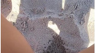 Squirting At The Nude Beach While People Walk By