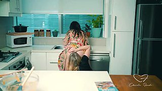 Lesbian Baking Sex: Charlie Forde & Chasey Devil Big Natural Tits Cake Orgy HD