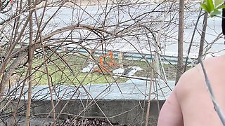Asian Bodybuilder Strips Naked Roadside - Outdoor Flexing, Muscle Worship & Hands-free Cum Explosion