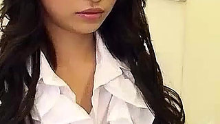 Sexy skinny Asian college teen seduced and made to orgasm by teacher