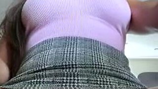 Blonde tight pussy babe solo toy fun in glamour masturbation