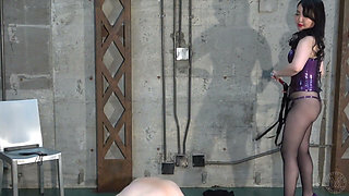 Tug-of-war with Clothespins on Balls by Two Masochists, Mistress Enjoys Watching Skin of Their Balls Stretch
