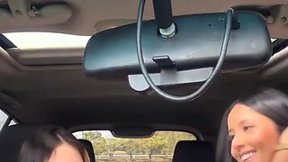 StrapOn Lesbian with big boobs fucks her blonde sexy GF