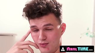 18-Year-Old Brunette Babysitter Pounds Hung College Jocks Ass in Wild Deep-Throat Anal Session