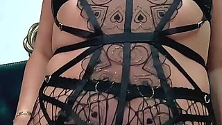 Sheer Bodystocking JOI POV. Big Dildo Ride, Close up Pussy and Intense Orgasm