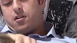 Blonde Babe Gangbanged Hard on Bed by Multiple Cocks