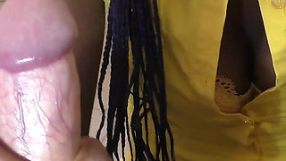 Ebony slut blows and gets creampied by BWC