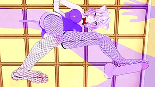 Stacked hentai vixen treated to intense pussy pounding