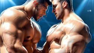 Wrestling muscular destroys beefy ass in public ring