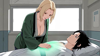 Tsunade Helps Sasuke Heal with a Footjob, Vaginal and Anal! Naruto Uncensored Hentai