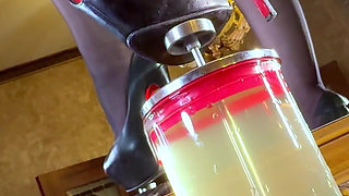 Humiliating Golden Tea for the Boss - Socks & Panty Infusion