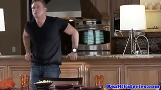Cheating housewife hardcore in the kitchen
