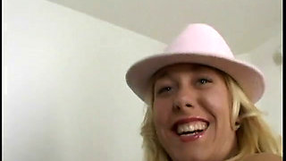Blonde with fat pussy enjoys POV casting fuck