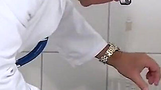 Two perverted doctors fuck all holes of their patient