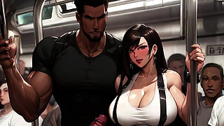 Big Titty Tifa LOVES making new friends on the train!