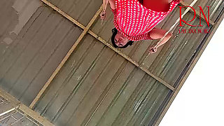 Beutiful lady swinging without panties on a swing outdoors. Slow motion 127 3