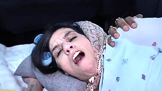 Plump Granny with Glasses Takes BBC in Van Doggystyle