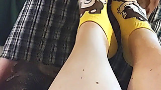 #2 Sockjob Sock Footjob - Chip Sock Job - Cartoon Sock Handjob Cum