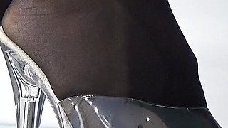 Foot Fetish Solo in Black Tights
