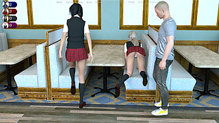 Bad Hero - Gameplay - Roleplay - College Uniform Teens Teasing the Man with Their Short Dress