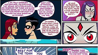 Nico Robin And Car Toon In Teen Titans - Emotional Illness Pt.1 - Robin Fucks Starfire In The Pool While Raven Watches