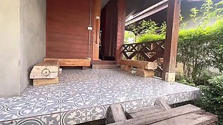 Student fucks rider outside in public