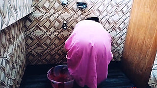 I spied on my Hot Bhabi in the shower and unexpectedly got sex